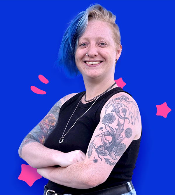 Heather Deiner with Blue Background