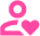 Person with heart icon, pink